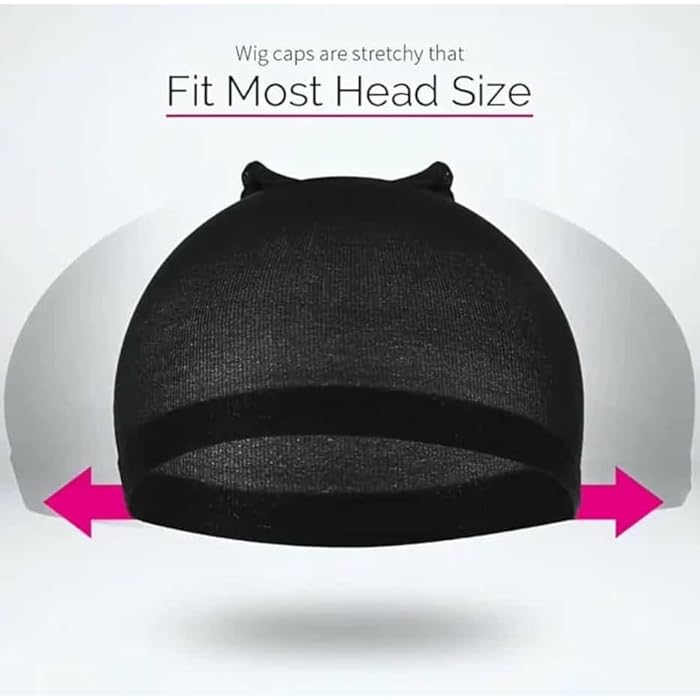 Unisex Nylon Wig Caps for Hair Cover,3PCs (Black) - Image 3